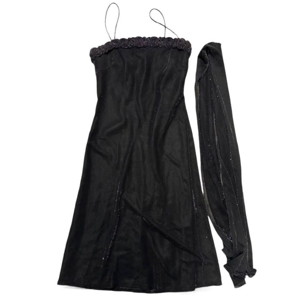Vintage Jump Dress Y2K 90s Whimsigoth sz 9/10 Spaghetti Strap w/ Scarf Made USA
